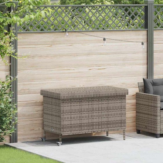 vidaXL Tuinbox met wielen 160x55x75 cm poly rattan zwart - Aashly
