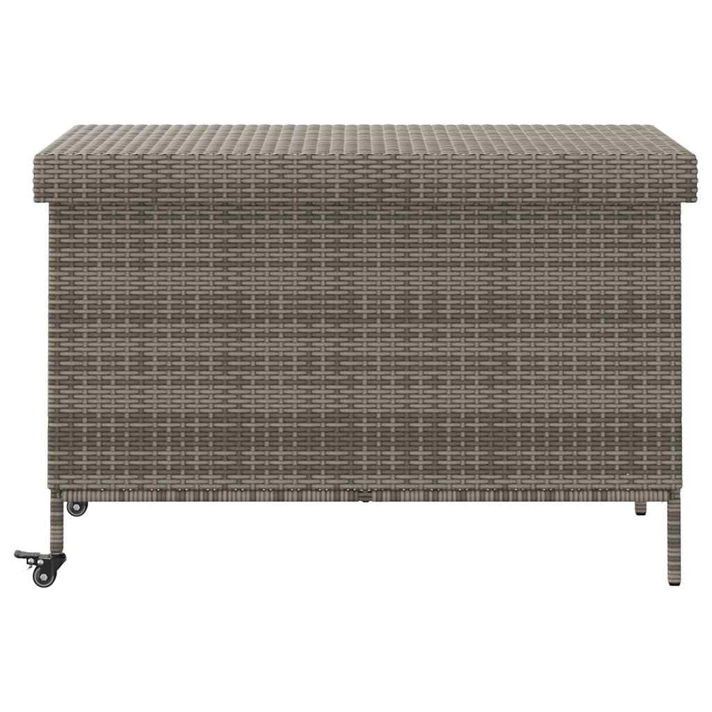 vidaXL Tuinbox met wielen 160x55x75 cm poly rattan zwart - Aashly