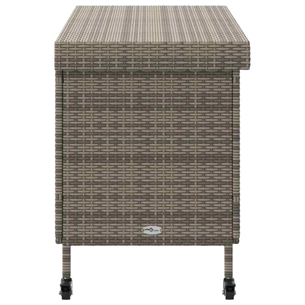 vidaXL Tuinbox met wielen 160x55x75 cm poly rattan zwart - Aashly