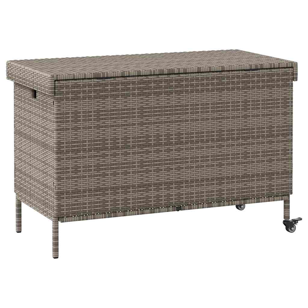 vidaXL Tuinbox met wielen 160x55x75 cm poly rattan zwart - Aashly