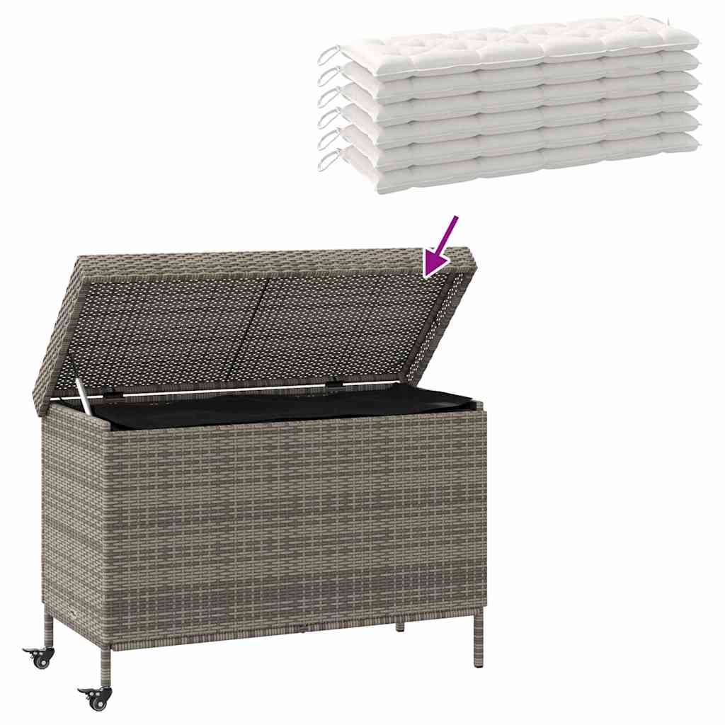 vidaXL Tuinbox met wielen 160x55x75 cm poly rattan zwart - Aashly
