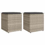 vidaXL Tuinkrukken met kussens 2 st 40x40x43 cm poly rattan bruin - Aashly