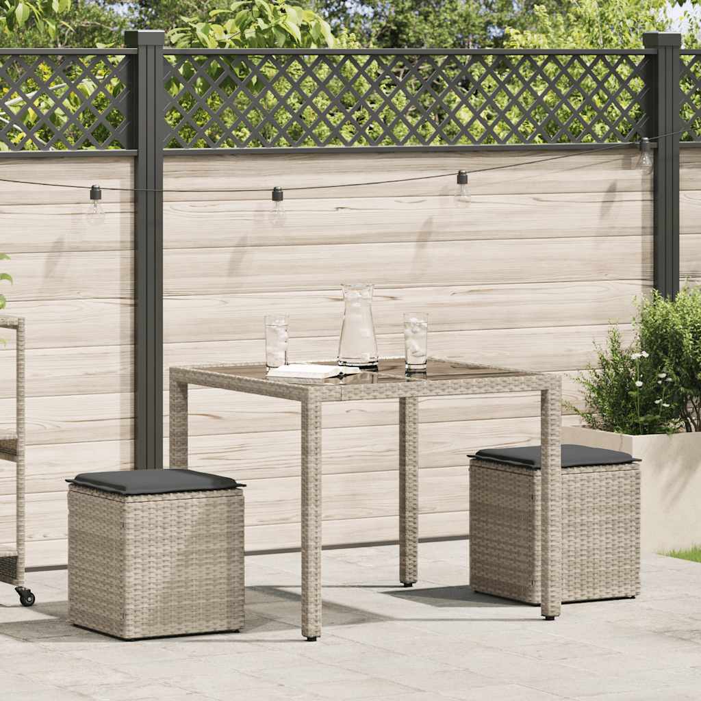 vidaXL Tuinkrukken met kussens 2 st 40x40x43 cm poly rattan bruin - Aashly