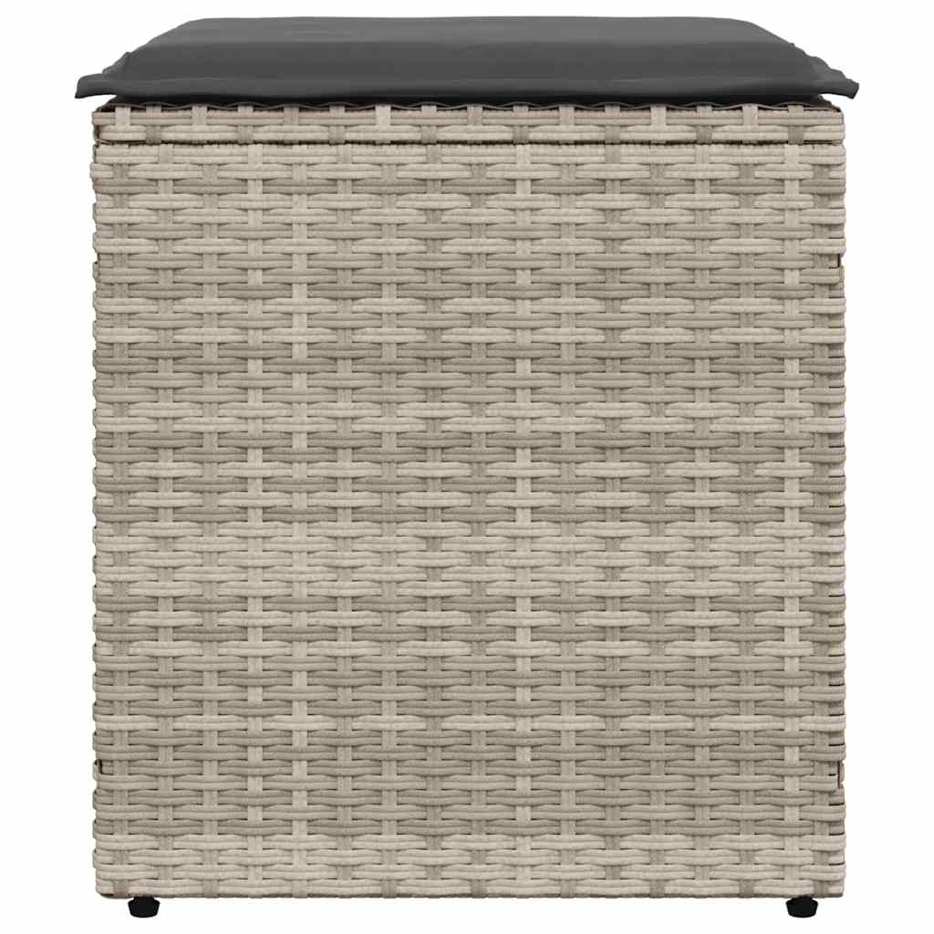 vidaXL Tuinkrukken met kussens 2 st 40x40x43 cm poly rattan bruin - Aashly