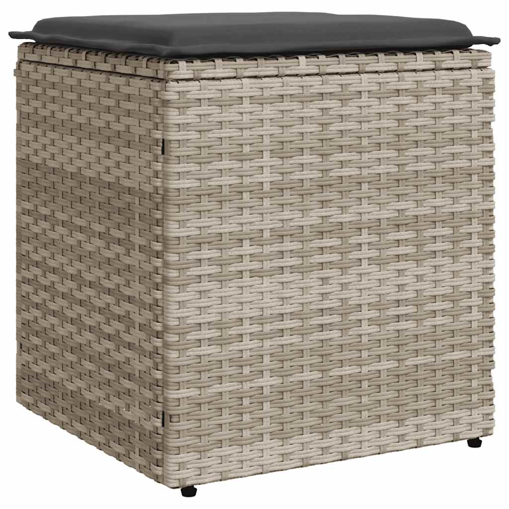 vidaXL Tuinkrukken met kussens 2 st 40x40x43 cm poly rattan bruin - Aashly
