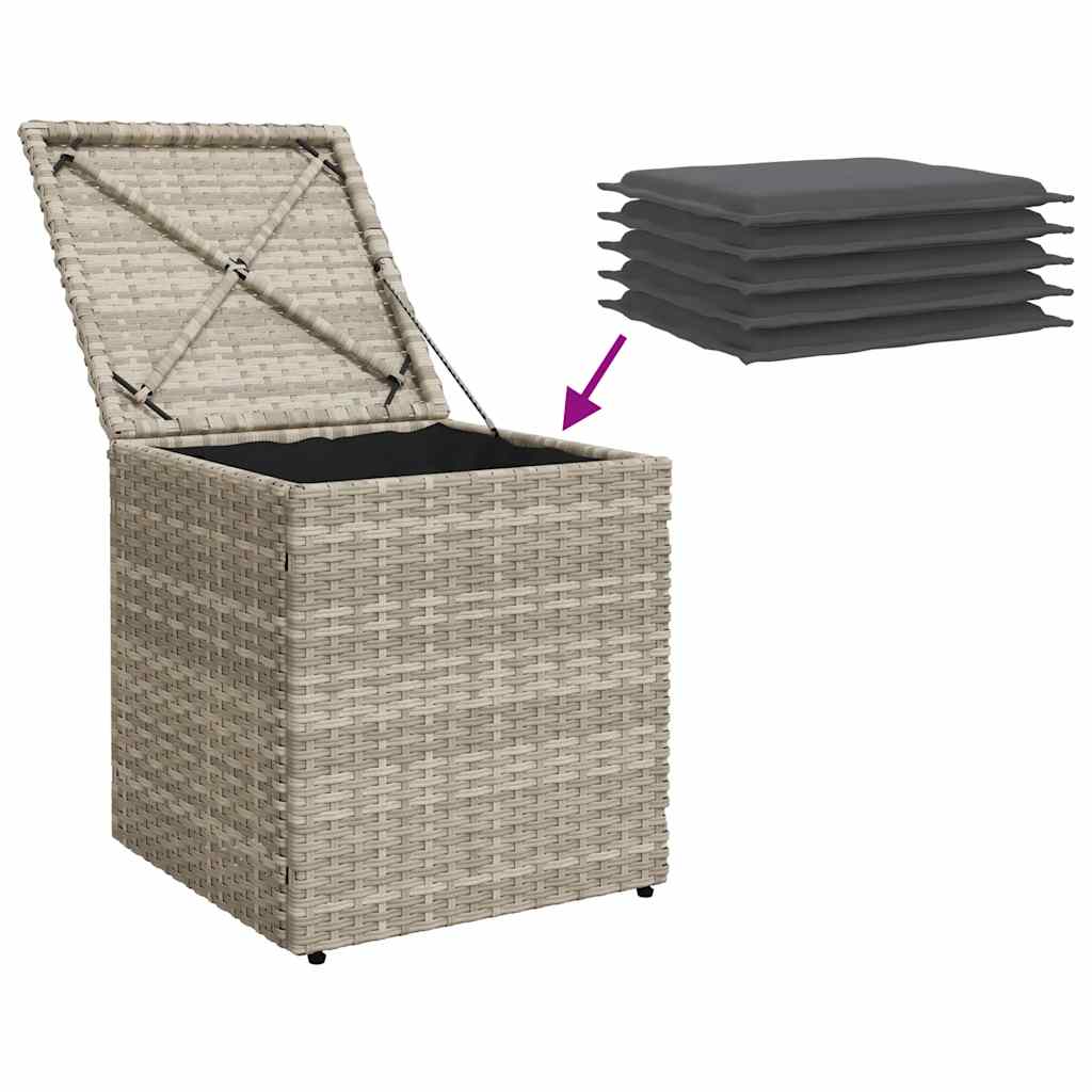 vidaXL Tuinkrukken met kussens 2 st 40x40x43 cm poly rattan bruin - Aashly