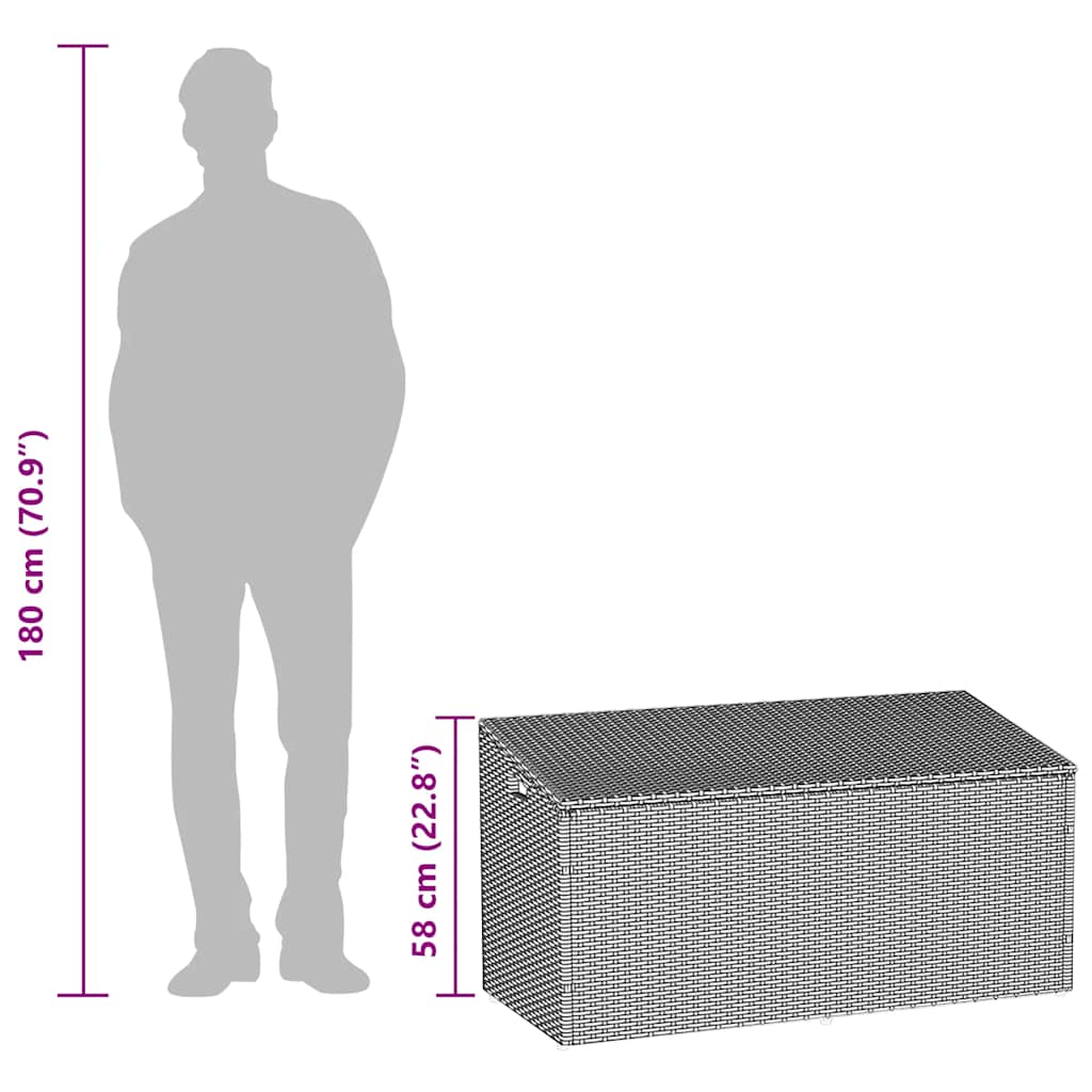 vidaXL Tuinbox 220x50x58 cm poly rattan beige - Aashly