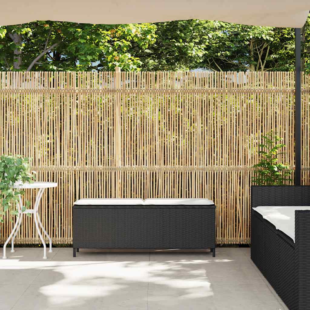 vidaXL Tuinbank met kussen 110x30x40,5 cm poly rattan zwart