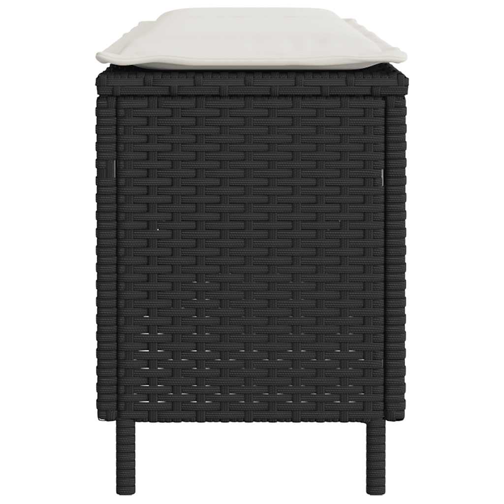 vidaXL Tuinbank met kussen 110x30x40,5 cm poly rattan zwart