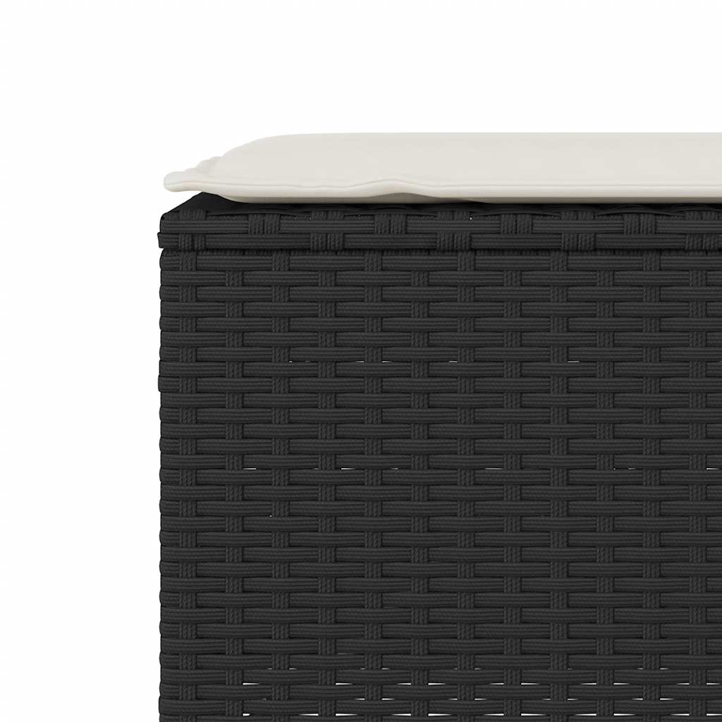 vidaXL Tuinbank met kussen 110x30x40,5 cm poly rattan zwart