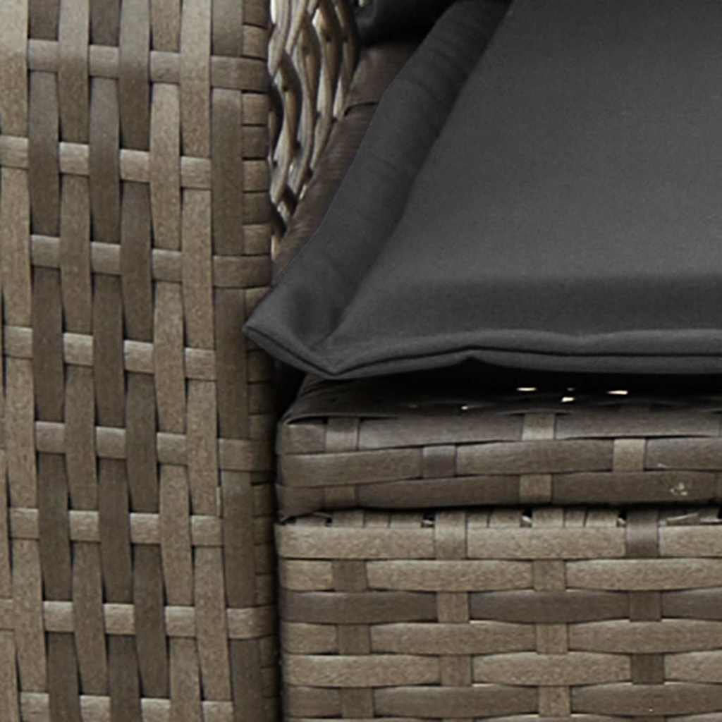 vidaXL Tuinschommelstoel met kussens poly rattan zwart - Aashly
