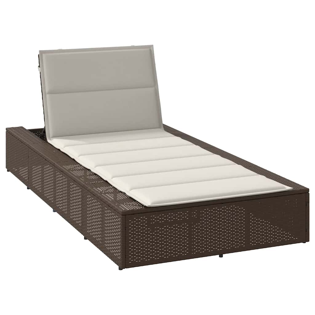 vidaXL Ligbed met zwevend kussen poly rattan bruin - Aashly