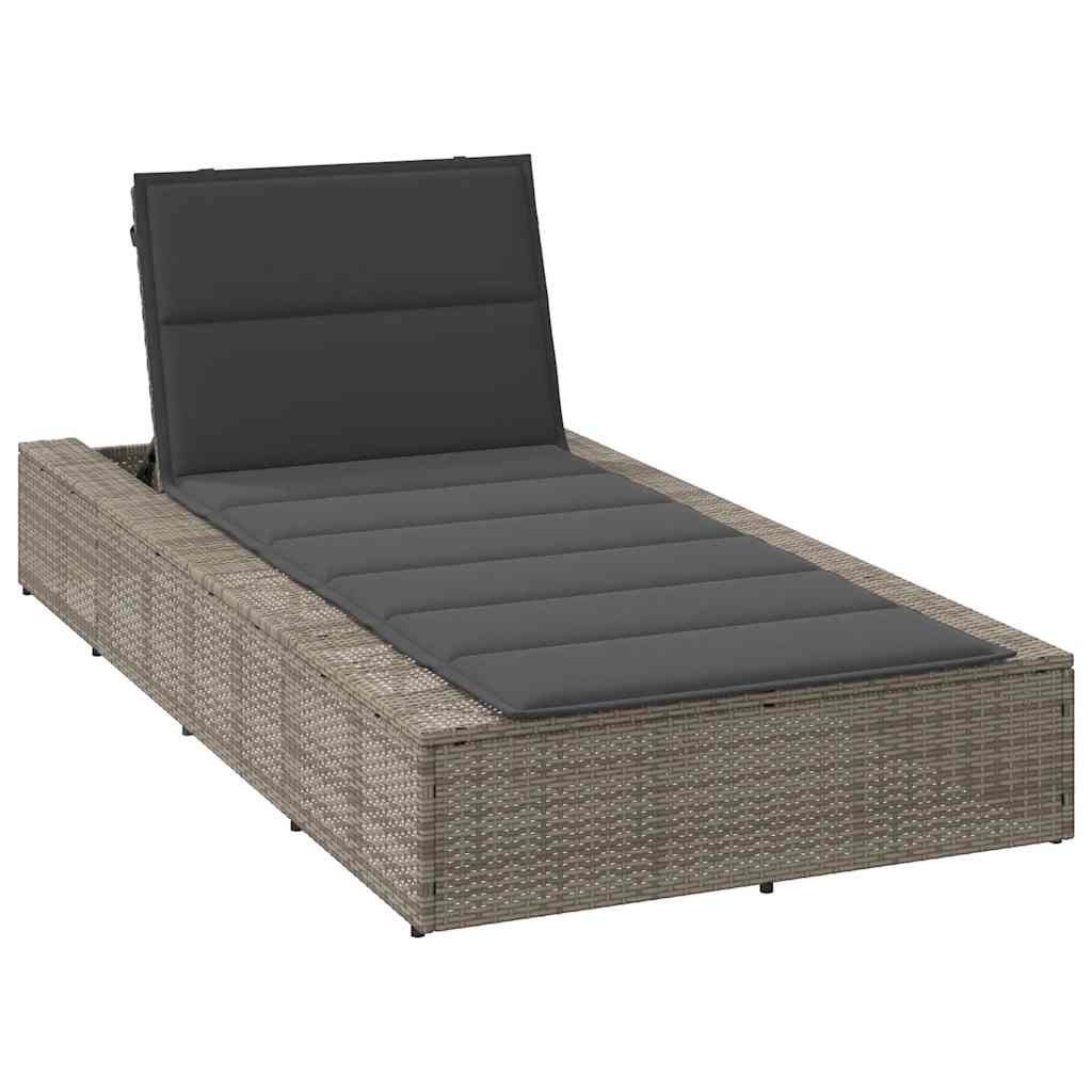 vidaXL Ligbed met zwevend kussen poly rattan bruin - Aashly