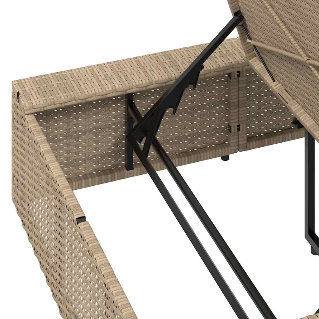 vidaXL Ligbed met zwevend kussen poly rattan bruin - Aashly