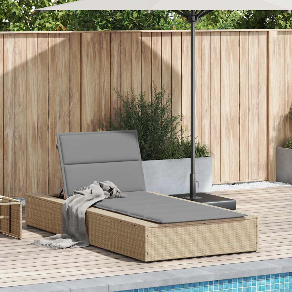 vidaXL Ligbed met zwevend kussen poly rattan bruin - Aashly