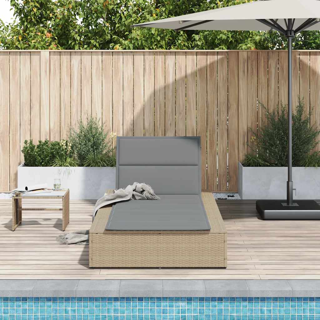 vidaXL Ligbed met zwevend kussen poly rattan bruin - Aashly