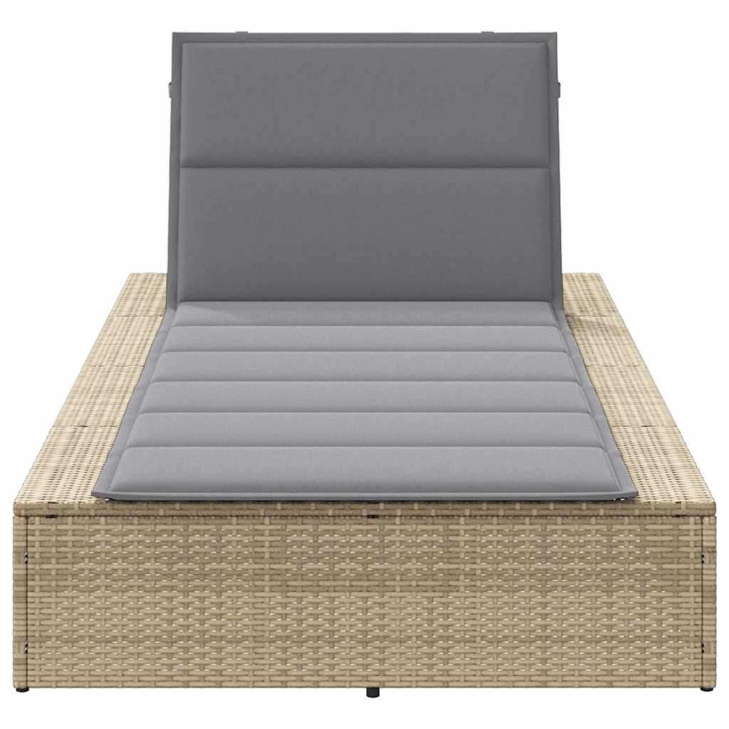 vidaXL Ligbed met zwevend kussen poly rattan bruin - Aashly