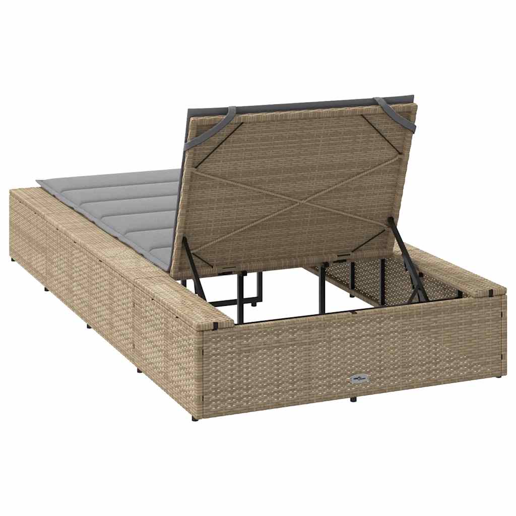 vidaXL Ligbed met zwevend kussen poly rattan bruin - Aashly