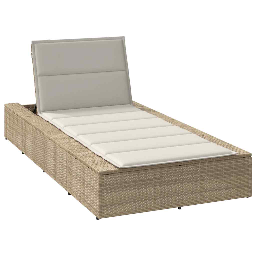 vidaXL Ligbed met zwevend kussen poly rattan bruin - Aashly