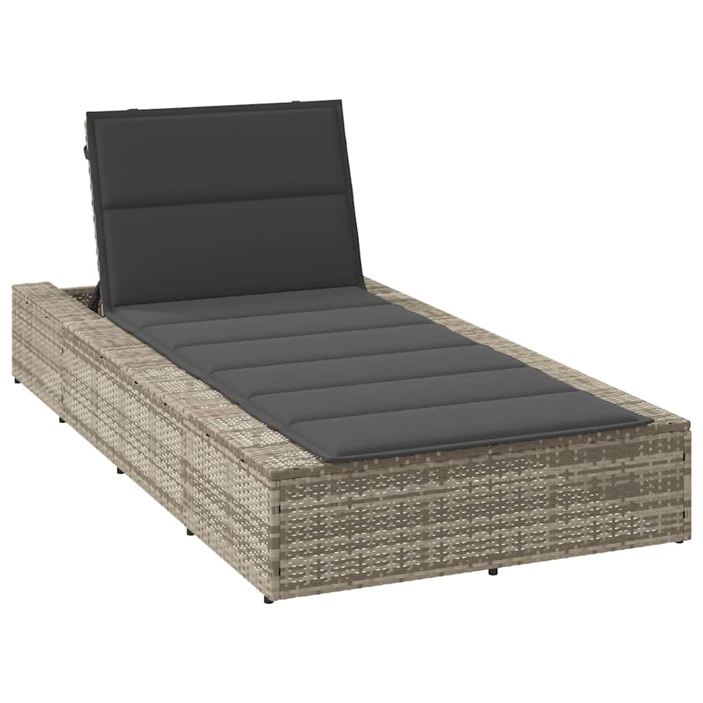 vidaXL Ligbed met zwevend kussen poly rattan bruin - Aashly
