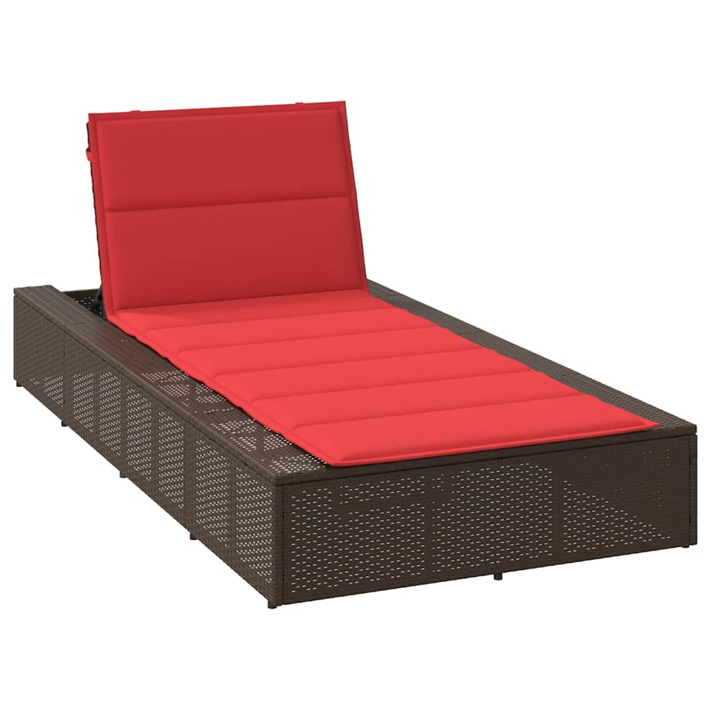 vidaXL Ligbed met zwevend kussen poly rattan bruin - Aashly