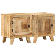 vidaXL Nachtkastje 40x32x46 cm massief ruw mangohout - Aashly