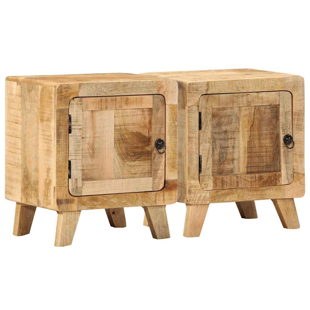 vidaXL Nachtkastje 40x32x46 cm massief ruw mangohout - Aashly