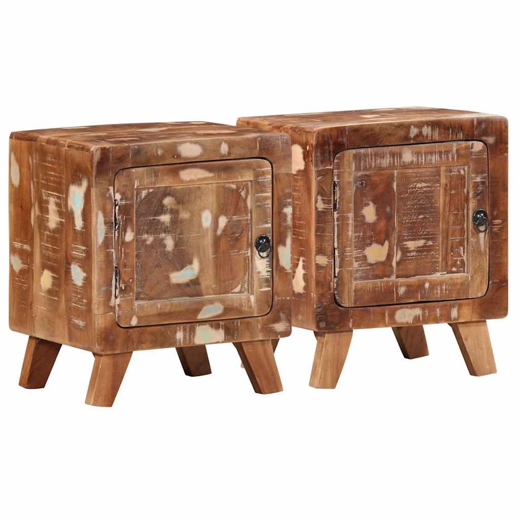vidaXL Nachtkastje 40x32x46 cm massief ruw mangohout - Aashly