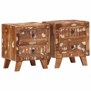 vidaXL Nachtkastje 40x32x46 cm massief ruw mangohout - Aashly