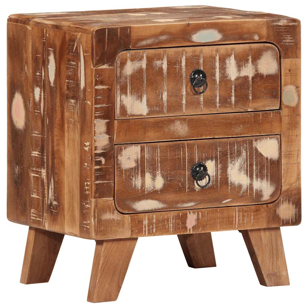 vidaXL Nachtkastje 40x32x46 cm massief ruw mangohout - Aashly