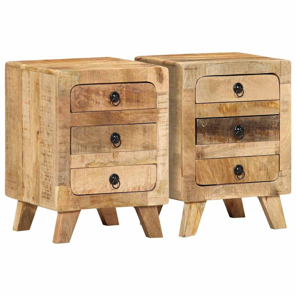 vidaXL Nachtkastje 2 st 37x32x50 cm massief gerecycled hout - Aashly