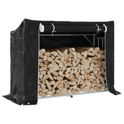 vidaXL Haardhoutrek met regenhoes 100x100x200 cm gegalvaniseerd staal - Aashly