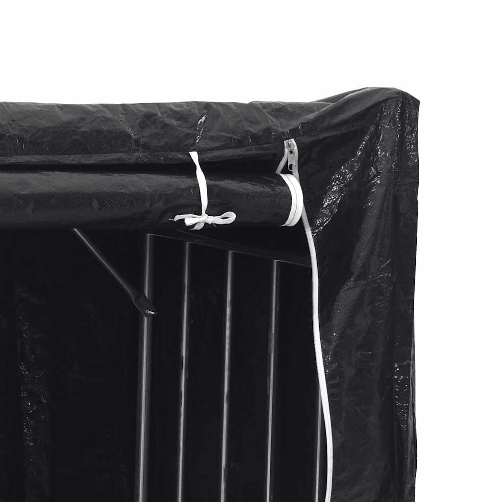 vidaXL Haardhoutrek met regenhoes 100x100x200 cm gegalvaniseerd staal - Aashly