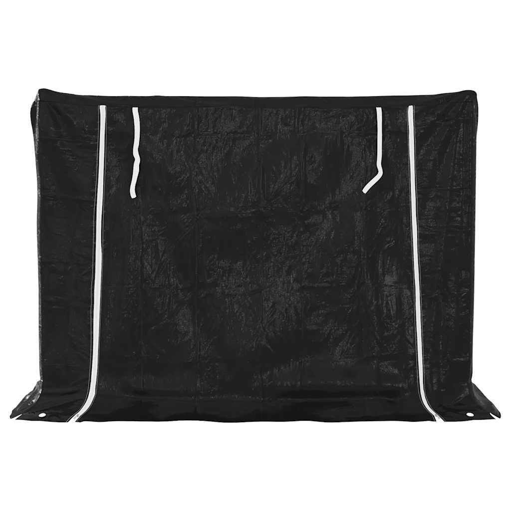 vidaXL Haardhoutrek met regenhoes 100x100x200 cm gegalvaniseerd staal - Aashly