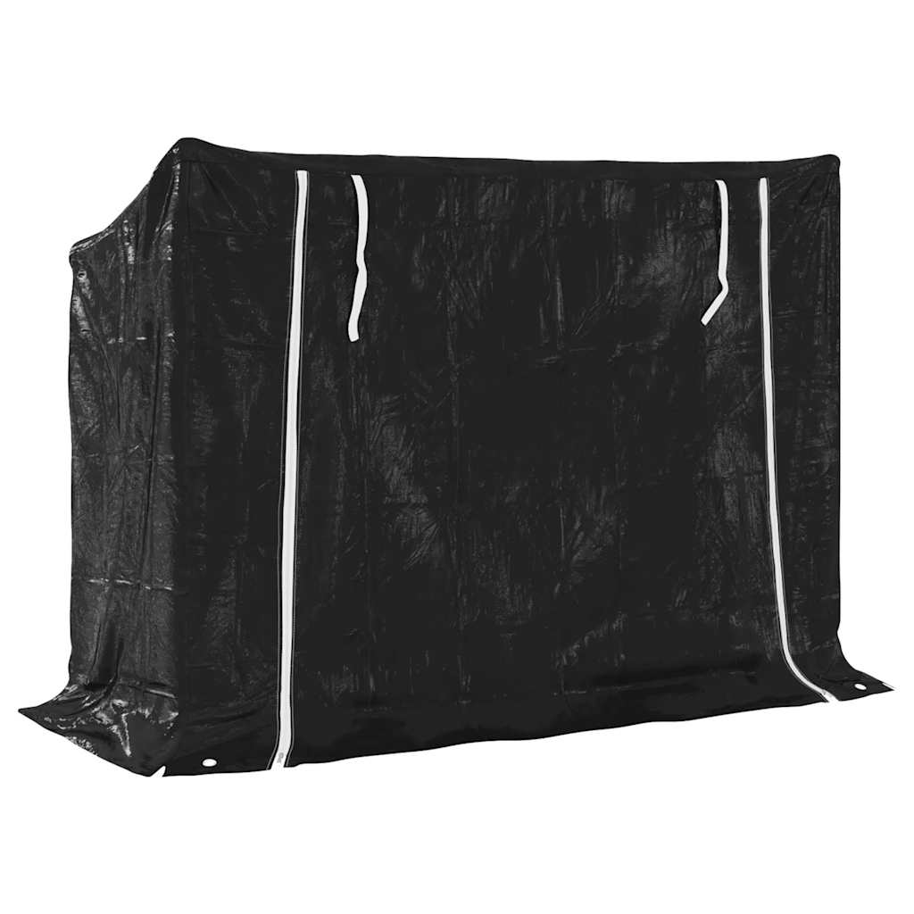 vidaXL Haardhoutrek met regenhoes 100x100x200 cm gegalvaniseerd staal - Aashly