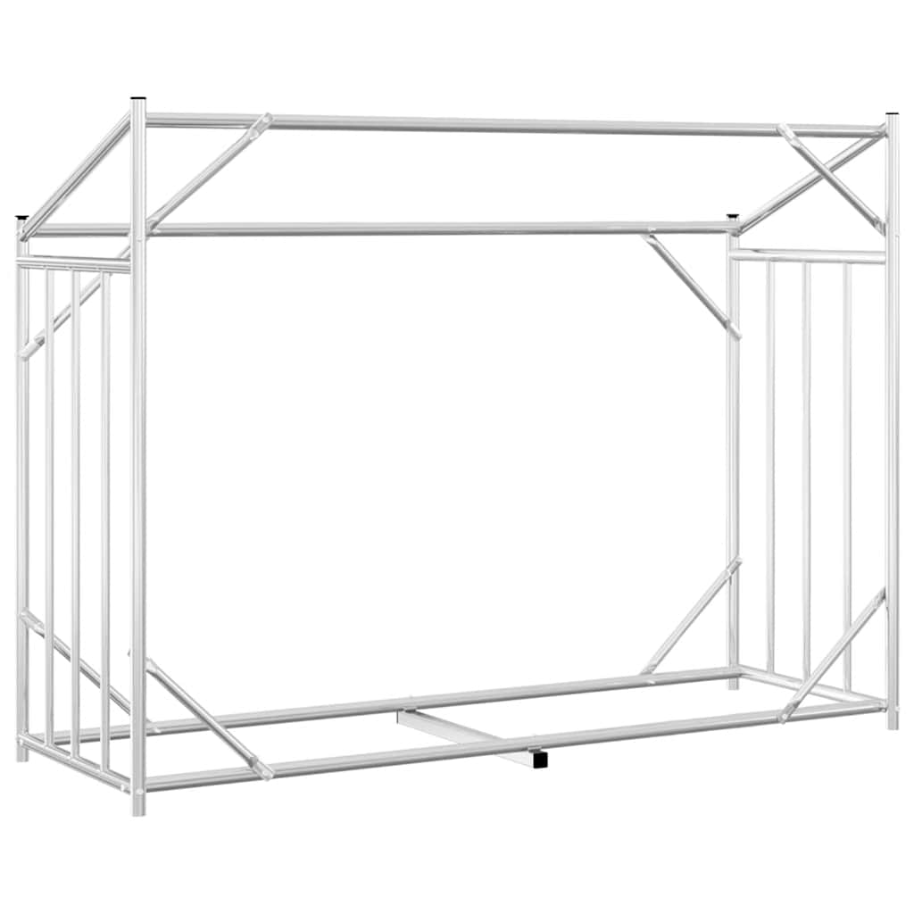 vidaXL Haardhoutrek met regenhoes 100x100x200 cm gegalvaniseerd staal - Aashly