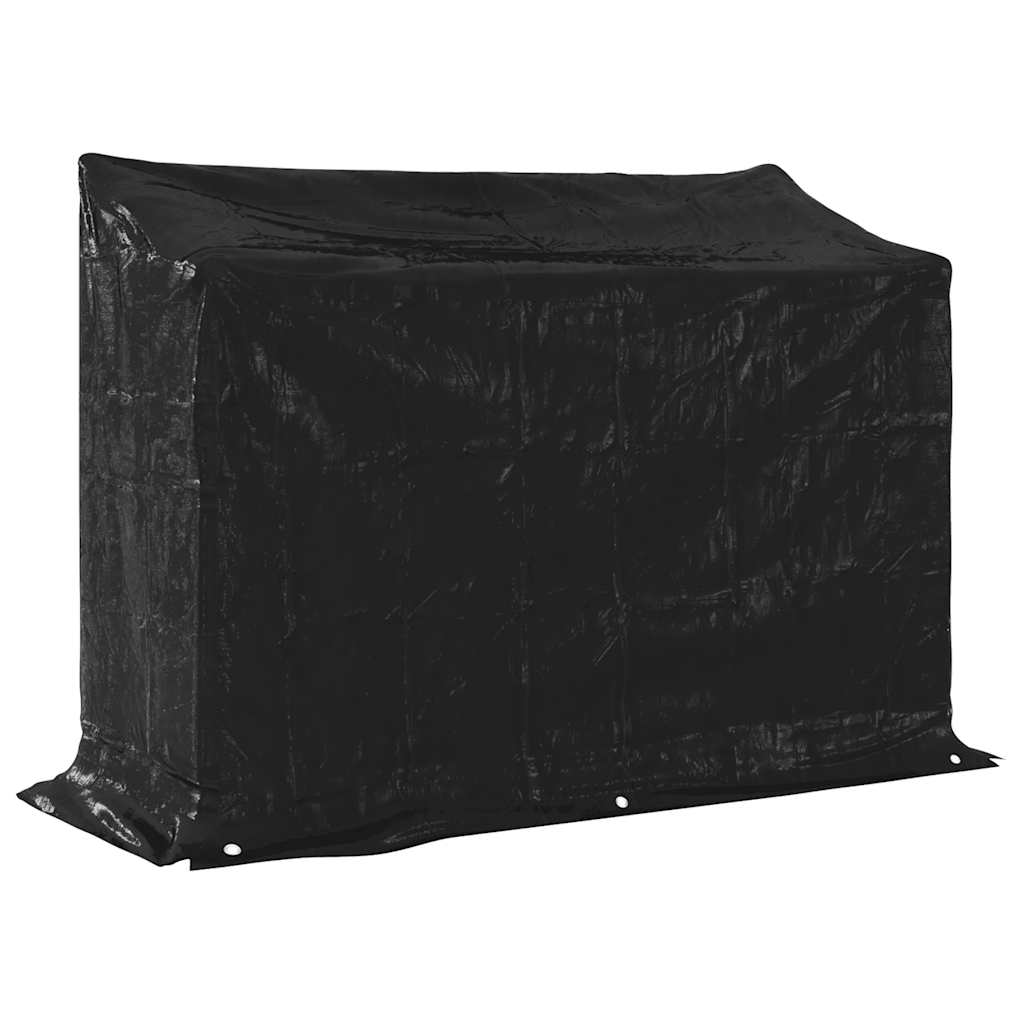 vidaXL Haardhoutrek met regenhoes 100x100x200 cm gegalvaniseerd staal - Aashly