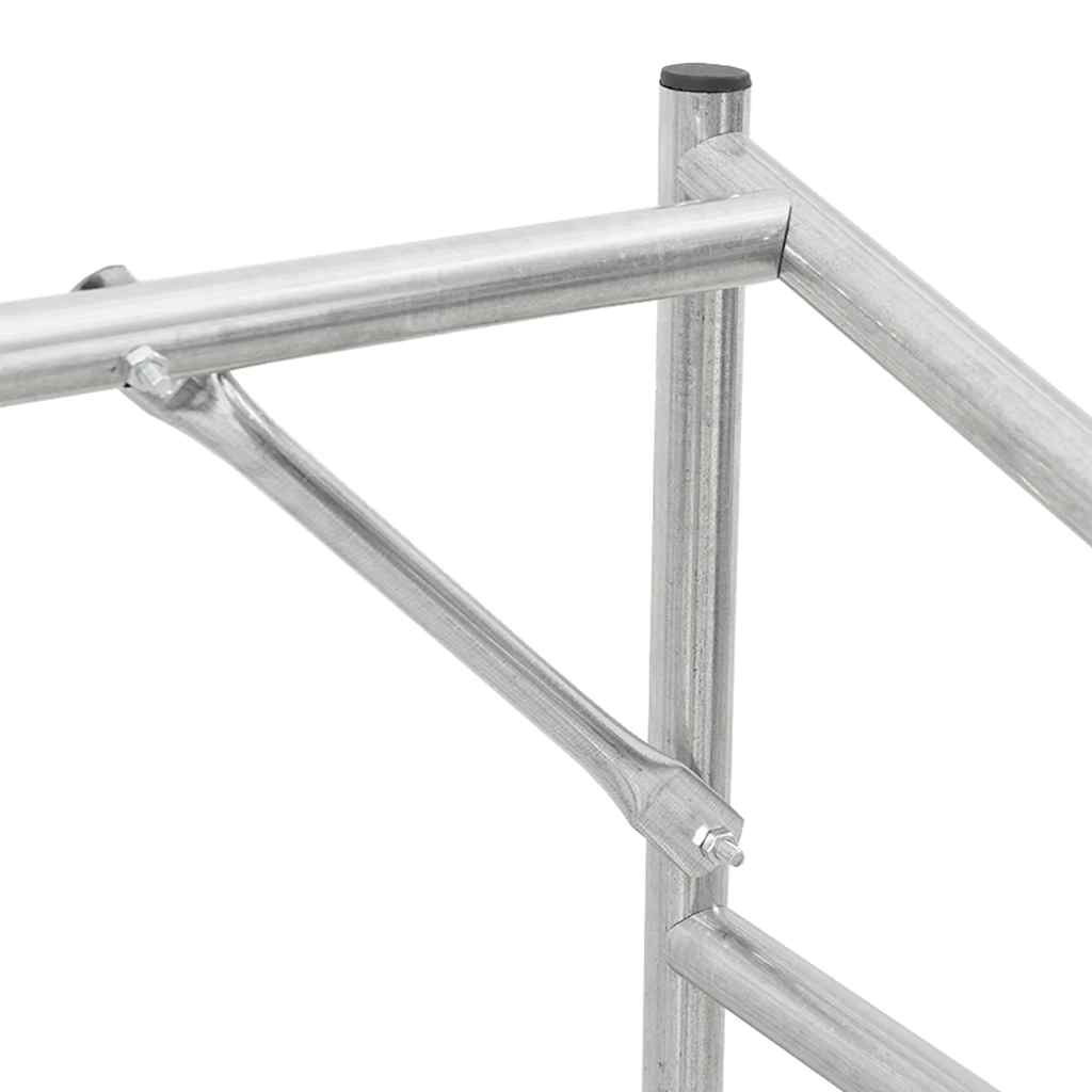 vidaXL Haardhoutrek met regenhoes 100x100x200 cm gegalvaniseerd staal - Aashly
