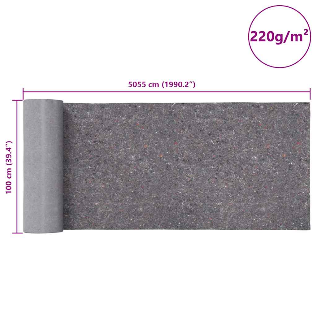 vidaXL Antislip schildersvlies 2 st 5055 cm 220 g/m² grijs - Aashly
