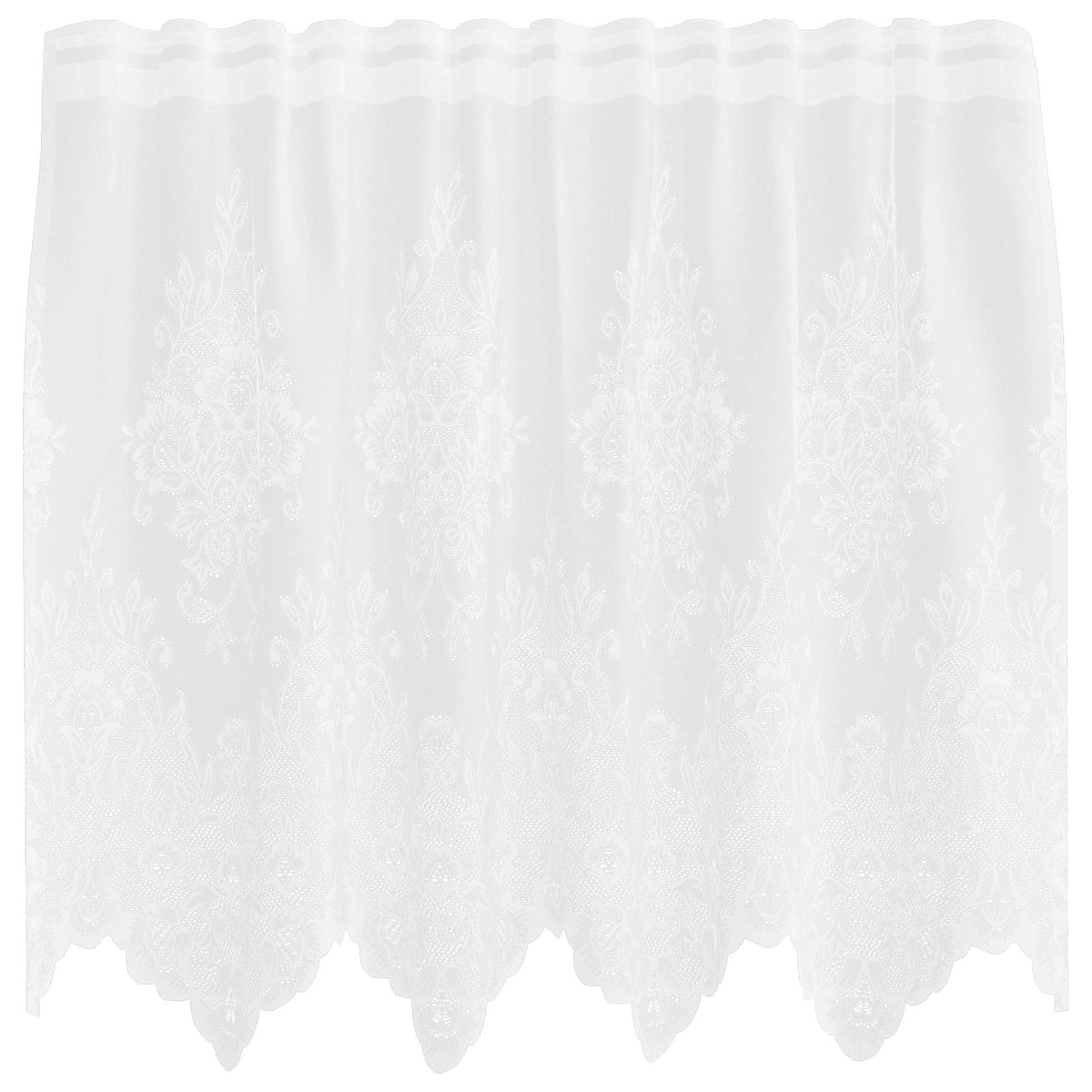 vidaXL Gordijnen met gordijnen Bloemen Wit Polyester