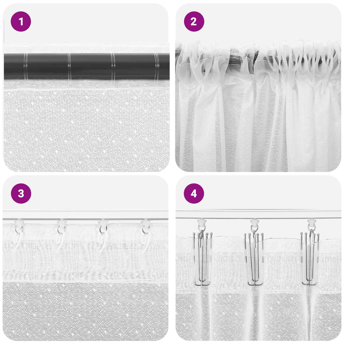 vidaXL Gordijnen met gordijnen Bloemen Wit Polyester