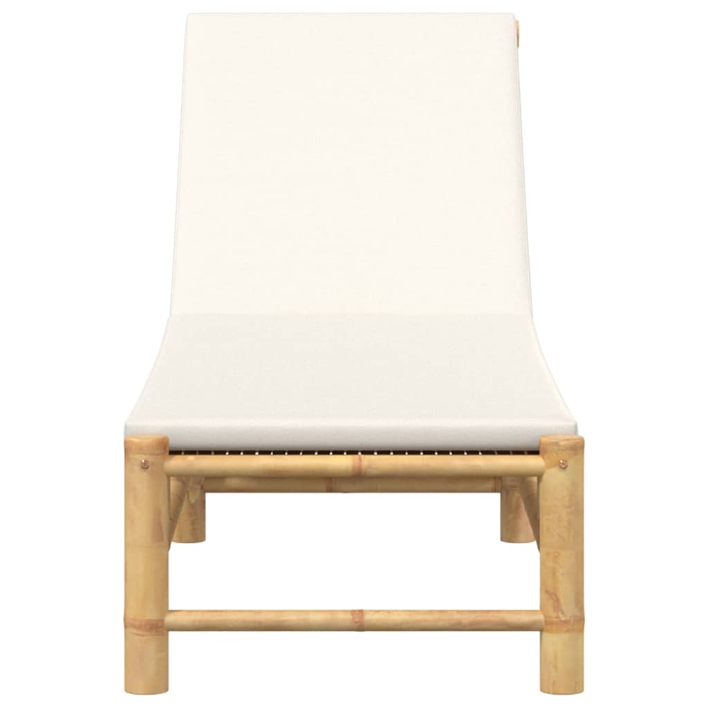 vidaXL Ligstoel met kussens 55x199x30 cm bamboe
