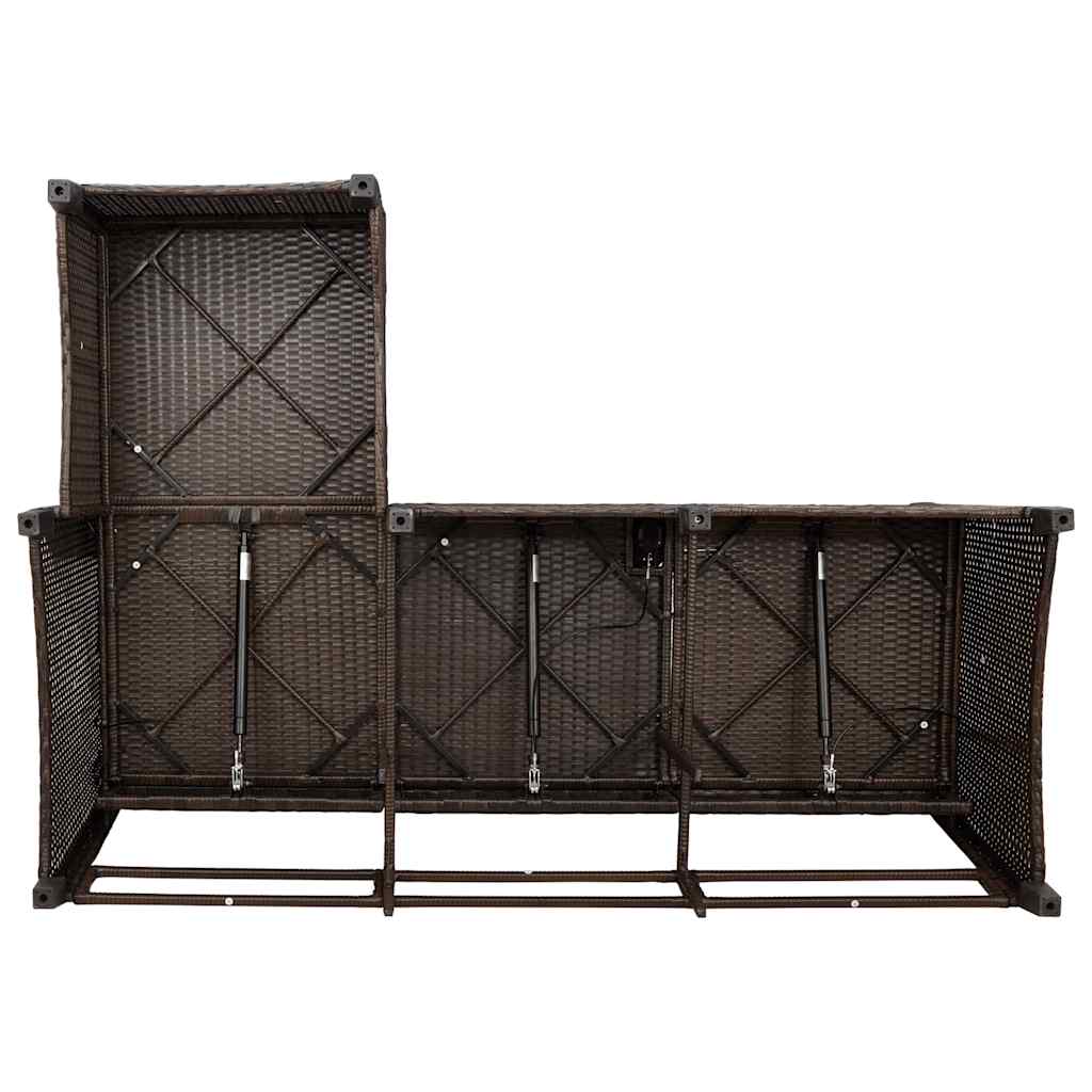 vidaXL Verstelbare tuinbank met kussens L-vormig beige poly rattan - Aashly