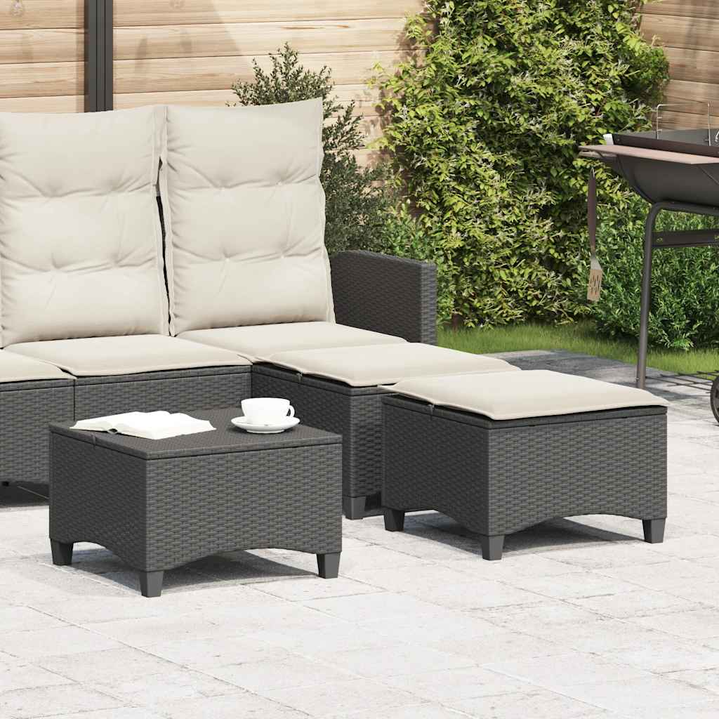 vidaXL Tuinkrukken met kussens 2 st 55x55x36 cm poly rattan grijs - Aashly
