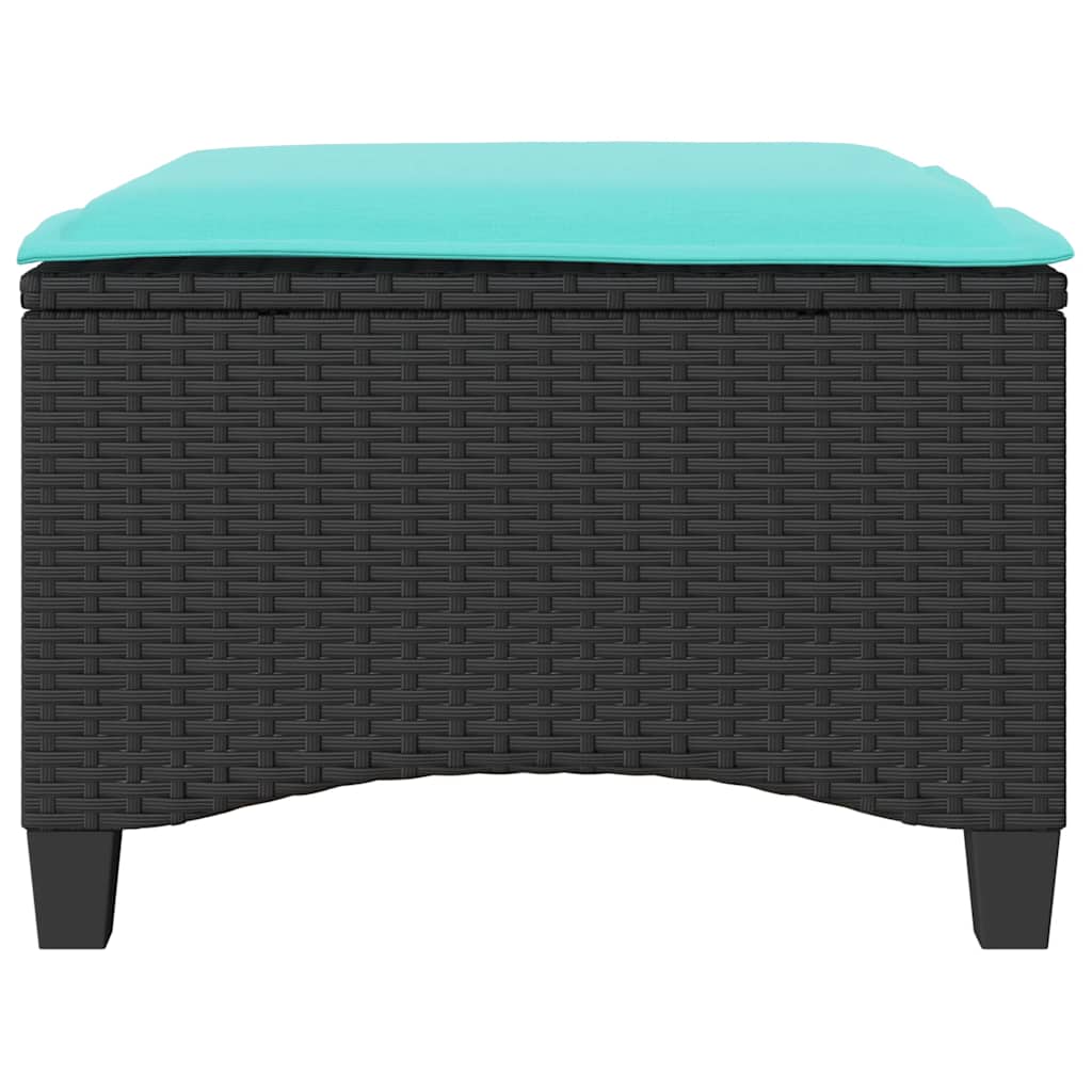 vidaXL Tuinkrukken met kussens 2 st 55x55x36 cm poly rattan zwart