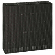 vidaXL Plantenbak verhoogd met 4 potten poly rattan zwart - Aashly