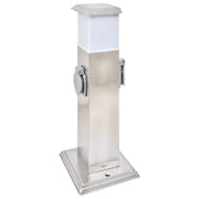 Outdoor socket on column with lamp (black)