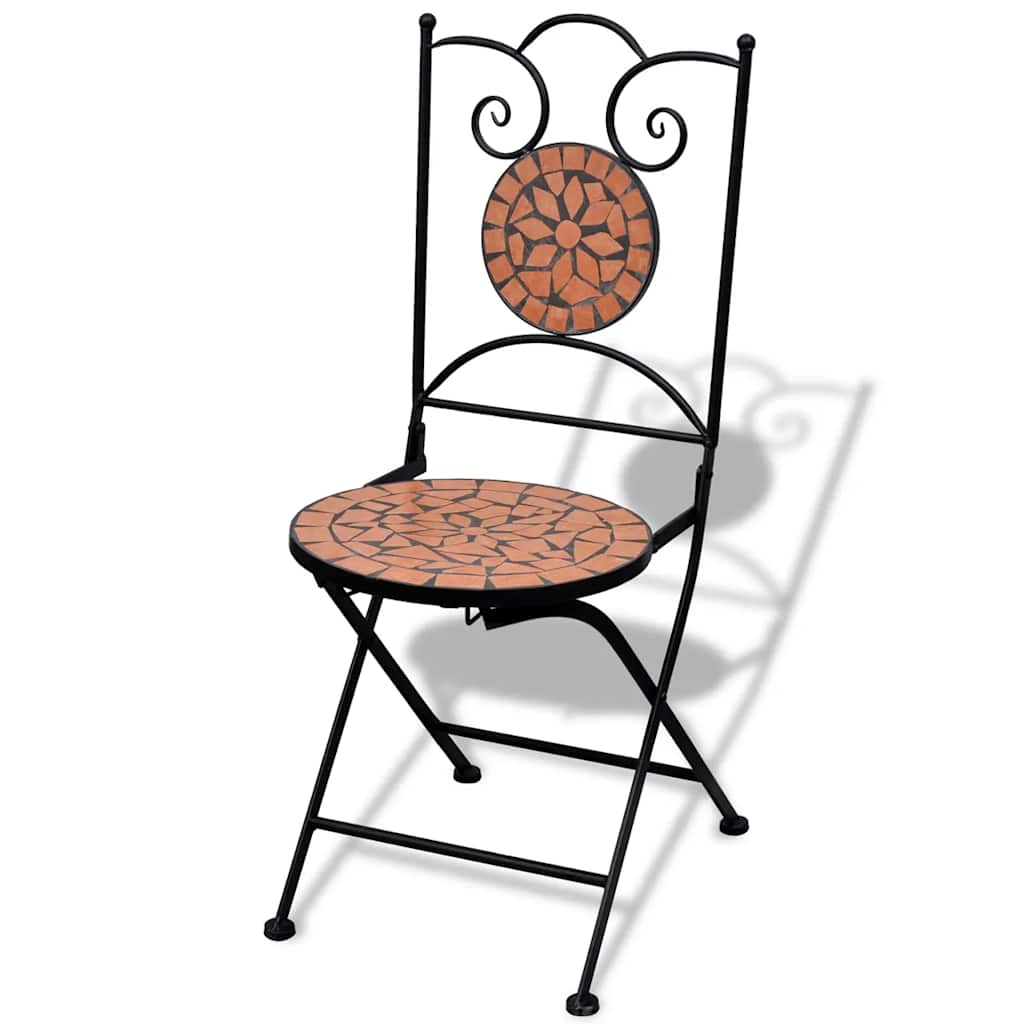 vidaXL Bistrostoelen inklapbaar 2 st keramiek terracottakleurig - Aashly