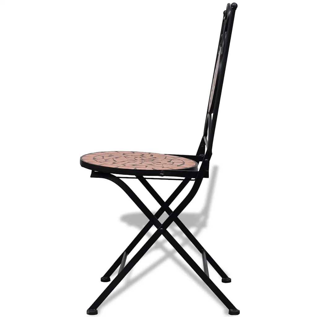 vidaXL Bistrostoelen inklapbaar 2 st keramiek terracottakleurig - Aashly