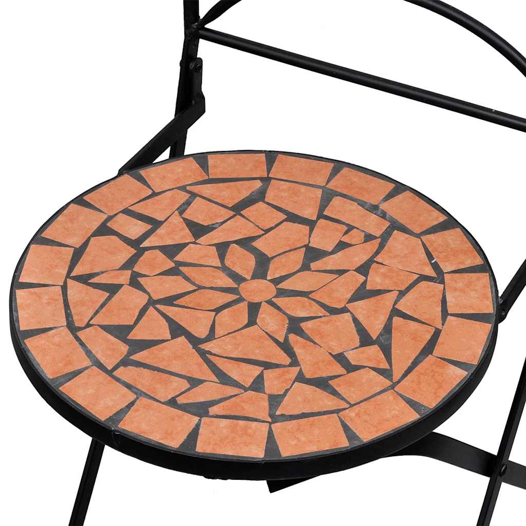 vidaXL Bistrostoelen inklapbaar 2 st keramiek terracottakleurig - Aashly